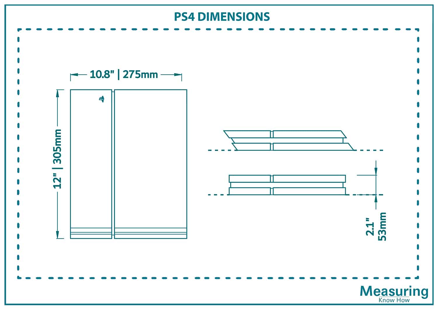 PS4 Pro Dimensions & Drawings